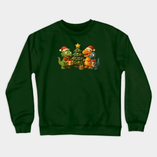 Dino Kids Clay Christmas Crewneck Sweatshirt